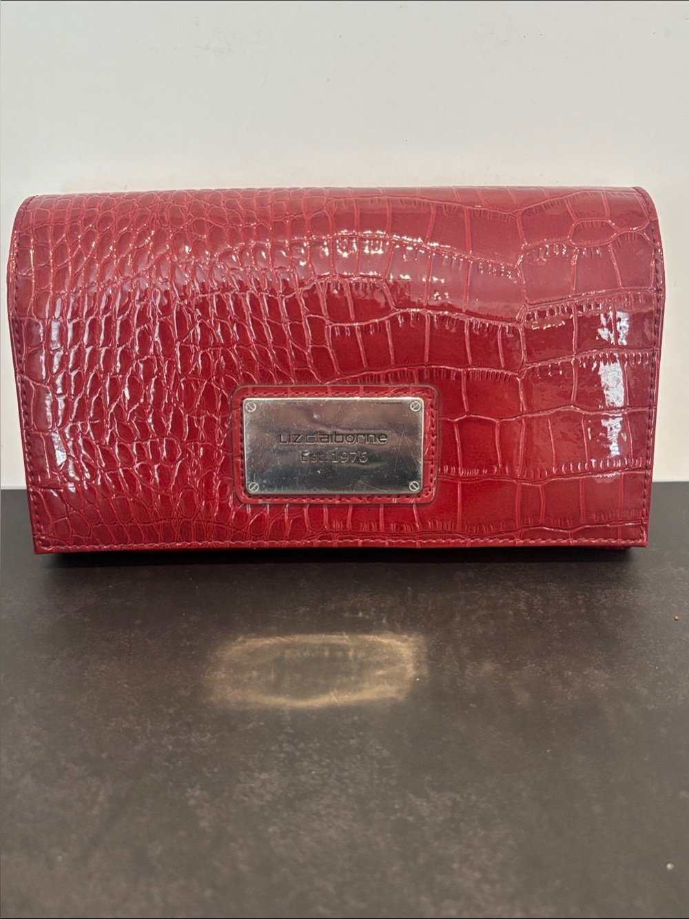 Vintage Liz Claiborne Red Tabbed Organizer Wallet